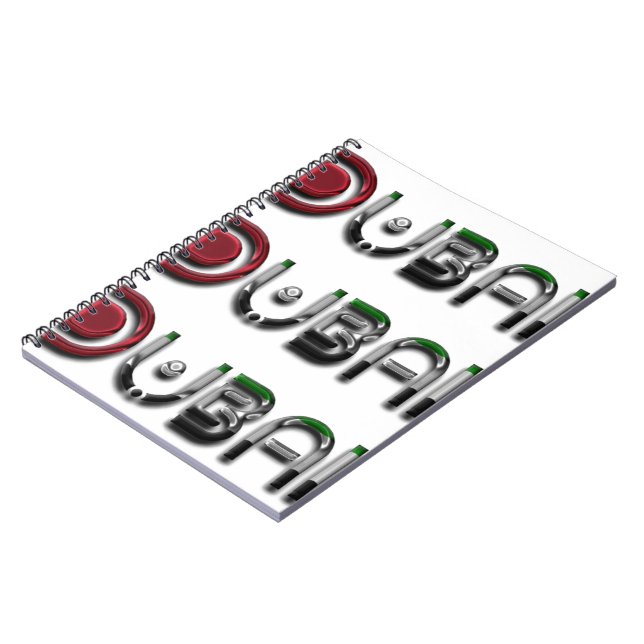 Dubai City UAE Flagga Färg Typography Anteckningsbok Med Spiral (Vänstra Sidan)