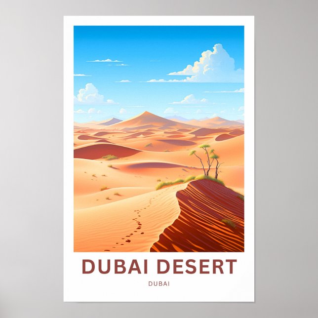 Dubai Desert Dubai Travel Skriv ut Poster (Framsidan)