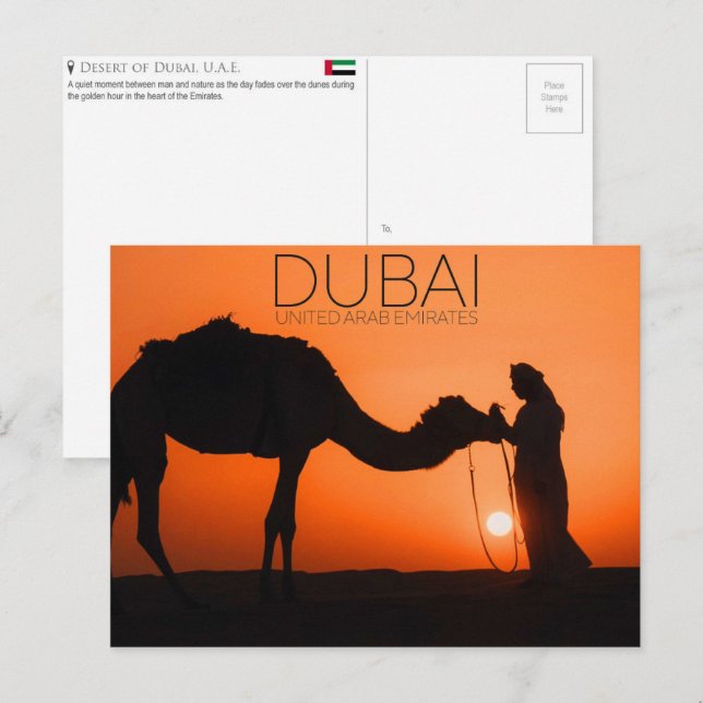 Dubai Desert, UAE Travel Postcard Vykort (Fram/baksida)
