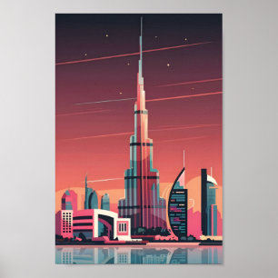 Dubai Elegance 4K City Ligcape Print Poster