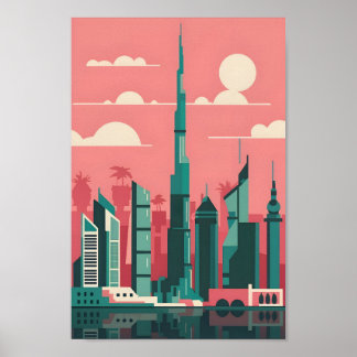 Dubai Elegance 4K Ligcape Cityscape Poster