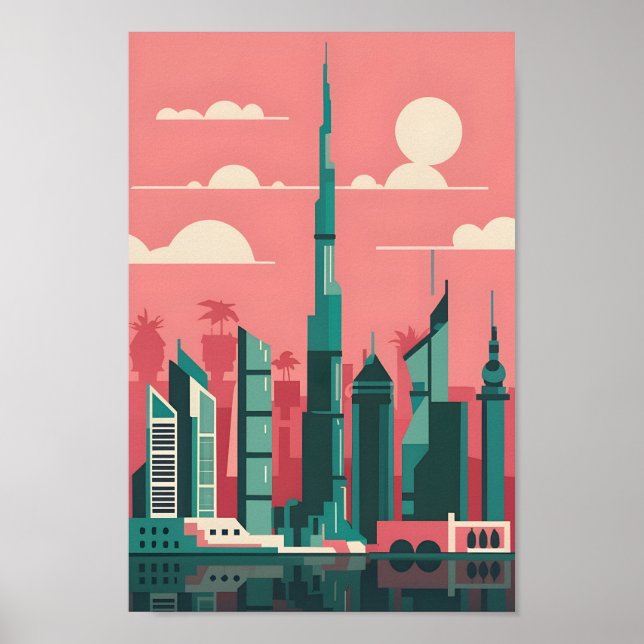 Dubai Elegance 4K Ligcape Cityscape Poster (Framsidan)