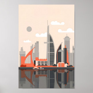 Dubai Elegance 4K Ligcape Cityscape Poster