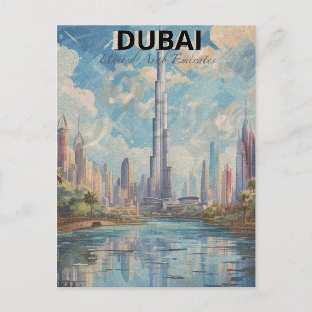 Dubai Förenade Arabemiraten A Vatten Next Vykort (Framsida)