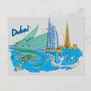 Dubai, Förenade Arabemiraten Berömd City Vykort