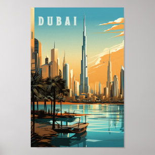 Dubai Förenade Arabemiraten Berömd Travel Ställe Poster