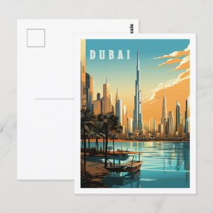 Dubai Förenade Arabemiraten Berömd Travel Ställe Vykort