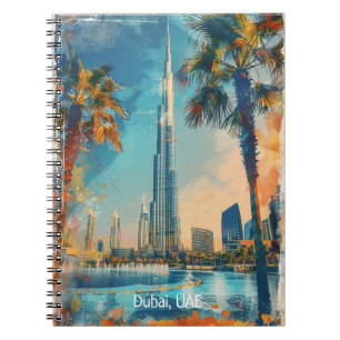 Dubai Förenade Arabemiraten Burj Khalifa Artwork Anteckningsbok
