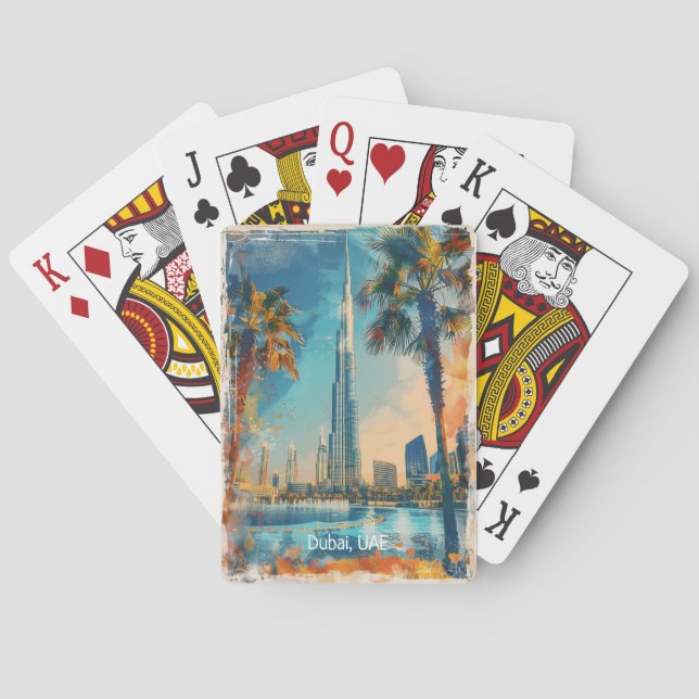 Dubai Förenade Arabemiraten Burj Khalifa Artwork Casinokort (Baksidan)