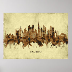 Dubai Förenade Arabemiraten Cityscape Poster