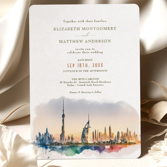 Dubai Förenade Arabemiraten Destination Wedding Inbjudningar (Skapare uppladdad)