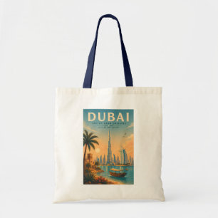 Dubai Förenade Arabemiraten Illustration Resa Kons Tygkasse