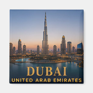 Dubai Förenade Arabemiraten Lyxig Siluett Resemål Magnet