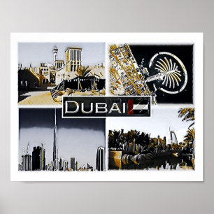 Dubai - Förenade Arabemiraten - Mosaic - Poster