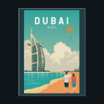 Dubai Förenade Arabemiraten Retro Resa Konst Vykort<br><div class="desc">Dubai vektorkonst design. Dubai är en stad och emirat i Förenade Arabemiraten känd för lyxshopping,  ultramodern arkitektur och en livlig nattlivsscen.</div>