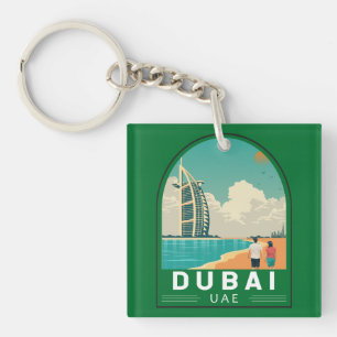Dubai Förenade Arabemiraten Retro Travel Art