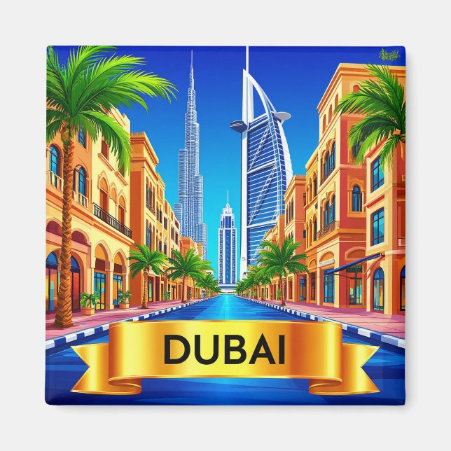 🧲 Dubai Förenade Arabemiraten Semester Minne 🌅 Magnet (Framsidan)
