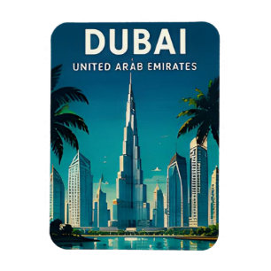 Dubai Förenade Arabemiraten Silhuett Öken Lyx Stad Magnet