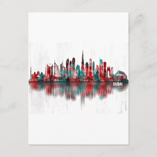 Dubai Förenade Arabemiraten Skyline Inbjudan Vykort (Framsida)
