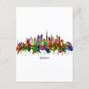 Dubai Förenade Arabemiraten Skyline Inbjudan Vykort