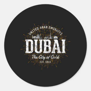 Dubai Förenade Arabemiraten Stil Dubai Runt Klistermärke