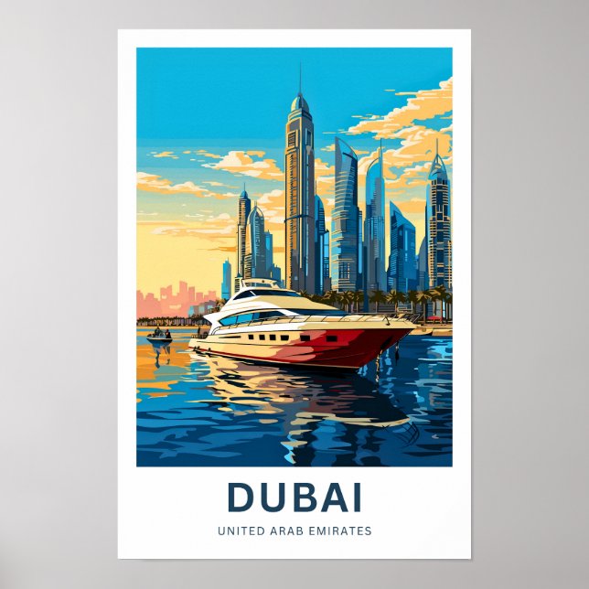 Dubai Förenade Arabemiraten Travel Print Poster (Framsidan)