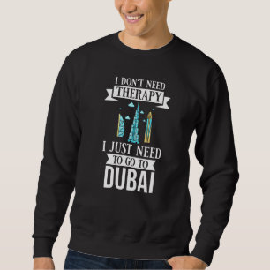 Dubai Förenade Arabemiraten Uae City Skyline Karta Lång Ärmad Tröja
