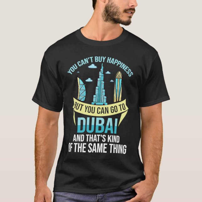 Dubai Förenade Arabemiraten Uae City Skyline Karta T Shirt (Framsida)