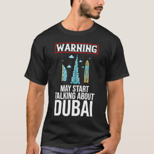 Dubai Förenade Arabemiraten Uae City Skyline Karta T Shirt