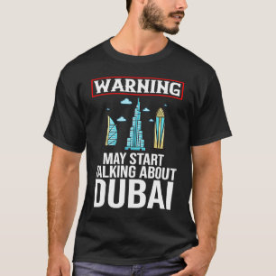 Dubai Förenade Arabemiraten Uae City Skyline Karta T Shirt