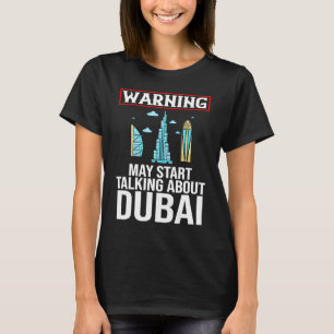 Dubai Förenade Arabemiraten Uae City Skyline Karta T Shirt