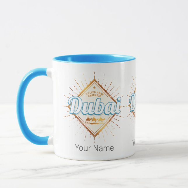 Dubai Förenade Arabemiraten Vintage UAE Souvenir Mugg (Vänster)