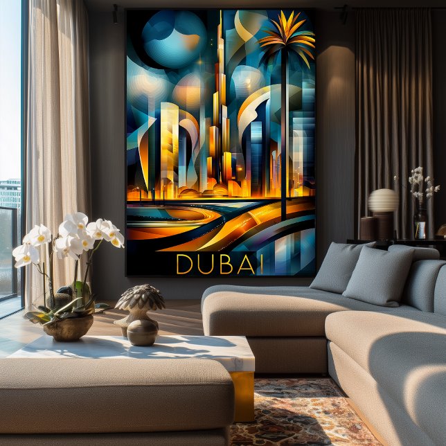 Dubai Futuristiska Cubism - Modern Geometric Skyli Poster (Skapare uppladdad)