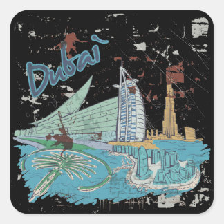 Dubai Fyrkantigt Klistermärke