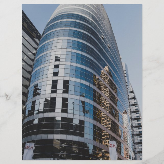 Dubai glas skyskrapa reklamblad (Framsidan)