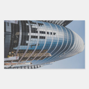 Dubai glass skyscraper rektangulärt klistermärke