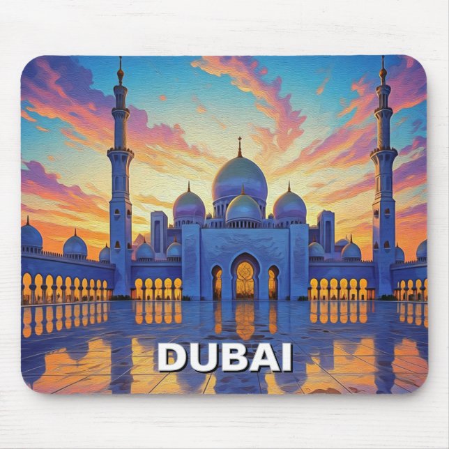 Dubai Grand Mosque UAE Solnedgång Musmatta (Framsidan)