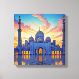 Dubai Grand Mosque UAE Sunset Canvastryck