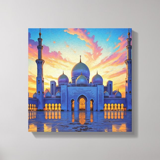 Dubai Grand Mosque UAE Sunset Canvastryck (Framsida)