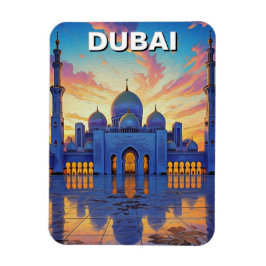 Dubai Grand Mosque UAE Sunset Magnet