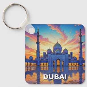 Dubai Grand Mosque UAE Sunset Nyckelring
