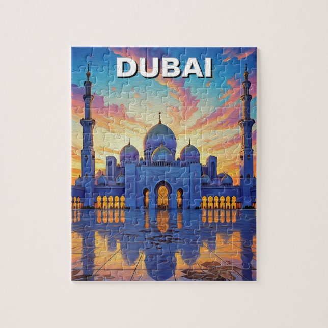 Dubai Grand Mosque UAE Sunset Pussel (Vertikal)