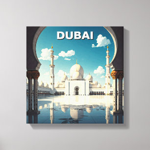 Dubai Grand Mosque UAE Travel Canvastryck
