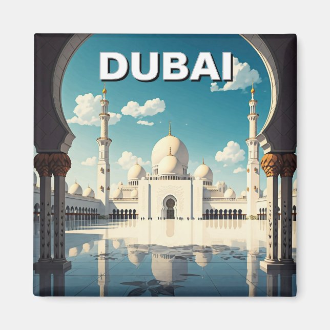 Dubai Grand Mosque UAE Travel Magnet (Framsidan)