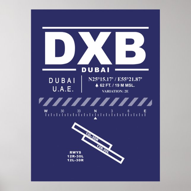 Dubai International Airport DXB Poster (Framsidan)