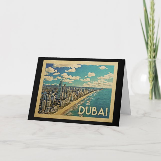 Dubai Kusten Vintage resor Kort (Framsida)