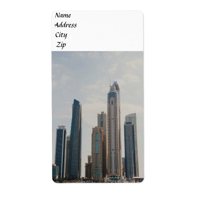 Dubai Marina-arkitektur Fraktsedel (Framsidan)