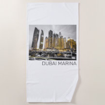 Dubai Marina City UAE Skyline Vintage Panorama