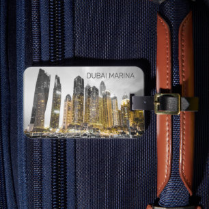 Dubai Marina City UAE Skyline Vintage Panorama Bagagebricka