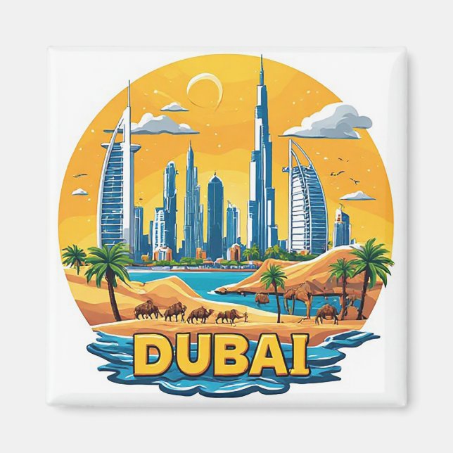 🧲 Dubai Marina Semesterminne från UAE ⚓ Magnet (Framsidan)